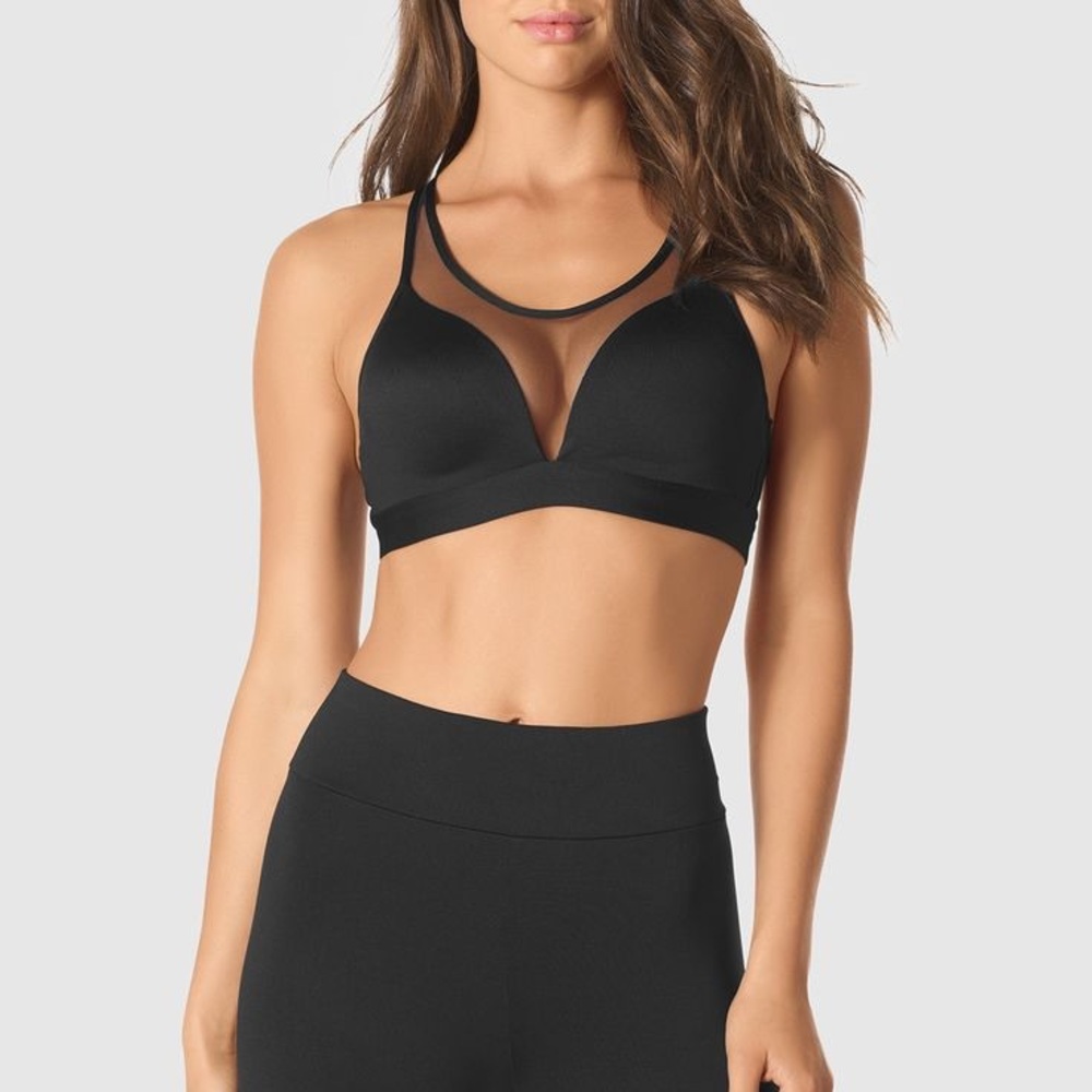 Black mesh sport bra